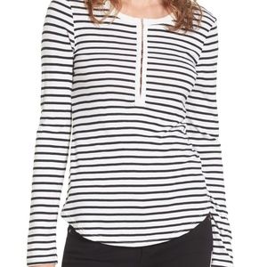 Splendid | Venice Stripe Henley Long Sleeve XS